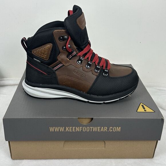 Keen 'Red Hook Mid' Men's Leather WP EH Safety Toe Oil/Slip Resistant Work Boot - Picture 1 of 15